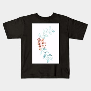 Watercolor floral indie wreath frame. Watercolor floral composition Kids T-Shirt